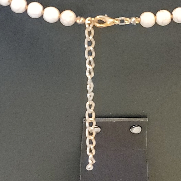 Howlite and Glass Fauceted Bead with Fabric Tassel Pendant Necklace - Picture 8 of 8